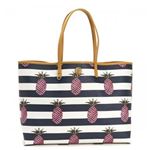 【9月15日まで限定販売】TORY BURCH（トリーバーチ） トートバッグ  12159540 977 PINEAPPLES STRIPE LARGE