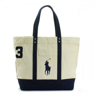 RalphLauren（ラルフローレン） トートバッグ 405532853 5 CREAM W／ NAVY TRIM ＆amp;PP