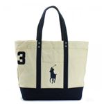 RalphLauren（ラルフローレン） トートバッグ 405532853 5 CREAM W／ NAVY TRIM ＆amp;PP