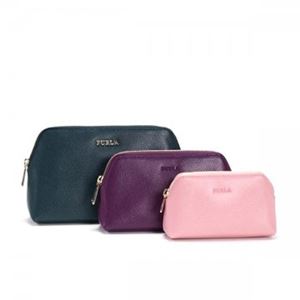 Furla（フルラ） ポーチ EI20 PAW PETROLIO+AUBERGINE+WINTER ROSE