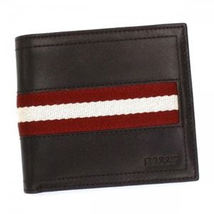 Bally（バリー） 二つ折り財布（小銭入れ付） TYE 271 CHOCOLATE RED／WHITE - 拡大画像