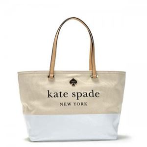 KATE SPADE（ケイトスペード） トートバッグ PXRU6572 108 NATURAL/BRIGHT WHITE//BLACK CREAM