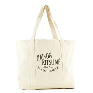 MAISON KITSUNE（メゾンキツネ） トートバッグ U801-ECBK ECRU BLACK