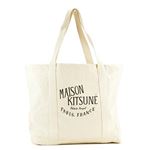 MAISON KITSUNE（メゾンキツネ） トートバッグ U801-ECBK ECRU BLACK