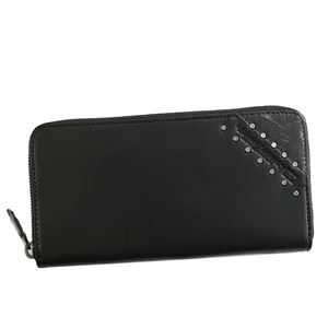 DIESEL（ディーゼル） ラウンド長財布 X05263 H4832 BLACK／DARK SILVER