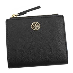 TORY BURCH（トリーバーチ） 2つ折小銭付き財布 47124 18 BLACK ／ ROYAL NAVY