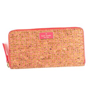 KATE SPADE（ケイトスペード） ラウンド長財布 PWRU5038 982 NATURAL／FLO GERANIUM