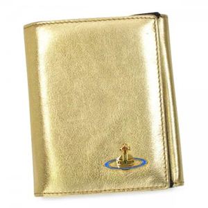 Vivienne Westwood(ヴィヴィアンウエストウッド) Wホック財布 NAPPA CALF 737V ゴールド H12×W10×D2