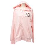 【豊天商店×ハローキティ】ハローキティ 豹柄リボンアップリケ レディースフルZIP パーカー SR0123018 ピンク L