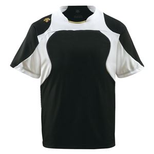 デサント（DESCENTE） ベースボールシャツ （野球） DB115 ブラック×Sホワイト×Sゴールド L - 拡大画像