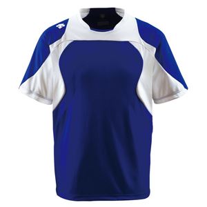 デサント（DESCENTE） ベースボールシャツ （野球） DB115 Dロイヤルブルー×Sホワイト×ホワイト L - 拡大画像
