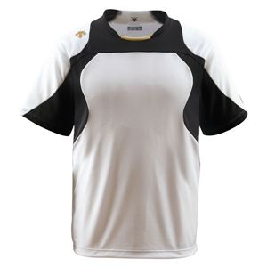 デサント（DESCENTE） ベースボールシャツ （野球） DB115 Sホワイト×ブラック×Sゴールド L - 拡大画像