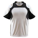 デサント(DESCENTE) ベースボールシャツ (野球) DB115 Sホワイト×ブラック×Sゴールド L