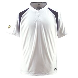 デサント(DESCENTE) ベースボールシャツ(2ボタン) (野球) DB205 Sホワイト×Dネイビー L 商品画像