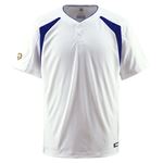 デサント(DESCENTE) ベースボールシャツ(2ボタン) (野球) DB205 Sホワイト×ロイヤルブルー O
