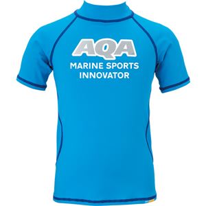 AQA（アクア） UV DRY ラッシュガードショート スポーツジュニア KW4459N ブルー130 - 拡大画像