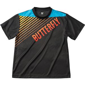 バタフライ（Butterfly） 男女兼用Tシャツ グラデイト・Tシャツ 45090 ブラック L - 拡大画像