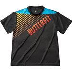 バタフライ(Butterfly) 男女兼用Tシャツ グラデイト・Tシャツ 45090 ブラック XO