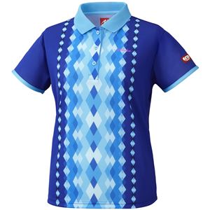 ニッタク（Nittaku） 女子用卓球ユニフォーム ダイヤシャツ NW2169 ブルー 2XO - 拡大画像