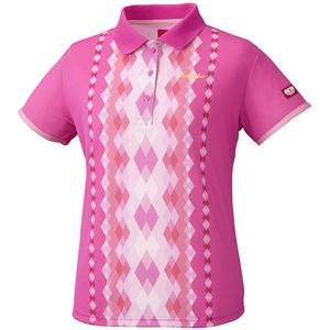 ニッタク（Nittaku） 女子用卓球ユニフォーム ダイヤシャツ NW2169 ピンク 2XO - 拡大画像