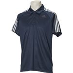 adidas（アディダス） D2M トレーニング3ストライプポロシャツ カラー：カレッジネイビー サイズ：J／L