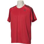 adidas（アディダス） D2M トレーニング3ストライプスTシャツ カラー：スカーレット サイズ：J／L