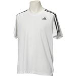 adidas（アディダス） D2M トレーニング3ストライプスTシャツ カラー：ホワイト サイズ：J／L