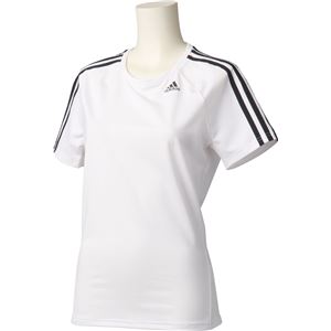 adidas(アディダス) D2M トレーニング ベーシック半袖Tシャツ 3ストライプ カラー:ホワイト サイズ:J/L Women's 商品画像
