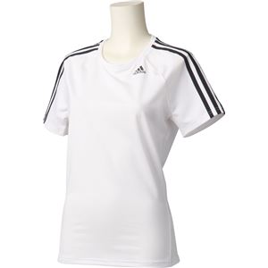 adidas（アディダス） D2M トレーニング ベーシック半袖Tシャツ 3ストライプ カラー：ホワイト サイズ：J／OT Women's