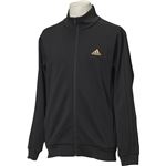 adidas（アディダス） ESSENTIALS 3ストライプス ジャージジャケット カラー：ブラック／ゴールドメット サイズ：J／L