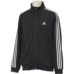 adidas（アディダス） ESSENTIALS 3ストライプス ジャージジャケット カラー：ブラック／ホワイト サイズ：J／L