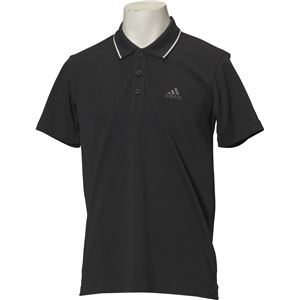 adidas（アディダス） ESSENTIALS ストライプ ポロシャツ カラー：ブラック サイズ：J／XS