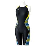 デサント ARENA(アリーナ) AQUA RACING セイフリーバックスパッツ(着やストラップ) FAR7563W ブラック×グリーン×イエローF XOサイズ