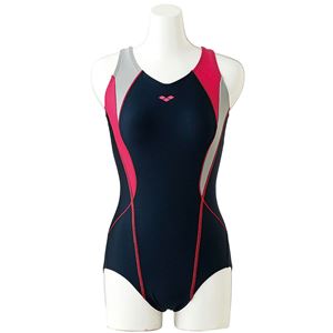 デサント ARENA(アリーナ) Water Exercise ワイドフローバック(ひっかけフィットパッド) FLA7712W ネイビーN×Lグレイ×マゼンタ XOサイズ