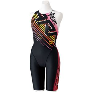 デサント ARENA(アリーナ) AQUA RACING セイフリーバックスパッツ(着やストラップ) FAR7566W ブラック×ピンク Oサイズ