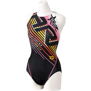 デサント ARENA(アリーナ) AQUA RACING セイフリーバック(着やストラップ) FAR7567W ブラック×ピンク XOサイズ
