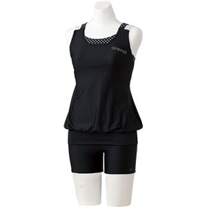 デサント ARENA(アリーナ) Body Cover 大きめカラースナップ付きセパレーツ(差し込みフィットパッド) FLA7747W ブラック×ブラック×ブラックホワイト×Nホワイト Oサイズ