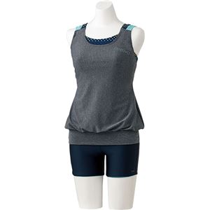 デサント ARENA(アリーナ) Body Cover 大きめカラースナップ付きセパレーツ(差し込みフィットパッド) FLA7747W モクK×ネイビーN×ネイビーブルー×ミント Lサイズ