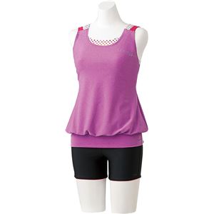 デサント ARENA(アリーナ) Body Cover 大きめカラースナップ付きセパレーツ(差し込みフィットパッド) FLA7747W Aパープル×Bグレイ×ホワイトピンク×マゼンタ XOサイズ