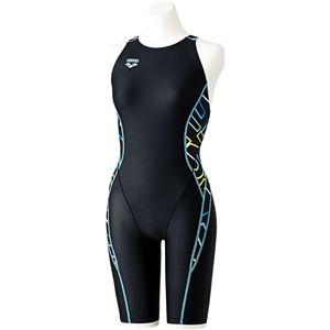 デサント ARENA（アリーナ） AQUA RACING セイフリーバックスパッツ（着やストラップ） FAR7571W ブラック×ブルー XOサイズ