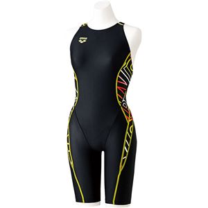 デサント ARENA（アリーナ） AQUA RACING セイフリーバックスパッツ（着やストラップ） FAR7571W ブラック×レッド XOサイズ