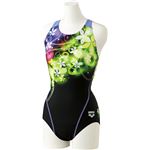 デサント ARENA（アリーナ） AQUA EXA トライアングルバック（ひっかけフィットパッド） FLA7708W ブラックイエロー×ブラック×ライラ Lサイズ