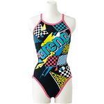 デサント ARENA（アリーナ） TOUGH SUIT タフ‐クロスバック FSA7617W ブラック×ピンクC×ブラック×Fピンク Oサイズ