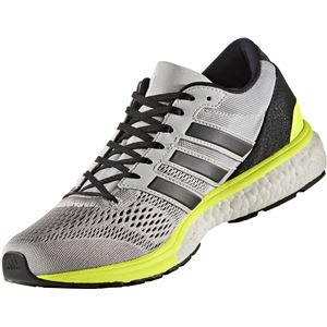 adidas（アディダス） ランニングシューズ BA8146 グレーTWO×コアブラック×ソーラーイエロー 22cm