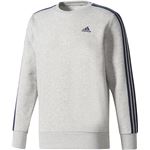 adidas(アディダス) M ESSENTIALS 3ストライプス クルーネックスウェット (裏起毛) DKQ26 ミディアムグレイヘザー×カレッジネイビー J/L