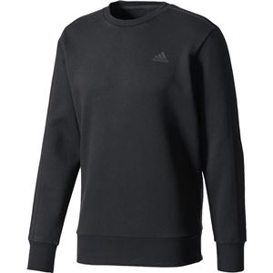 adidas(アディダス) M ESSENTIALS 3ストライプス クルーネックスウェット (裏起毛) DKQ26 ブラック×ブラック J/L