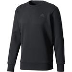 adidas(アディダス) M ESSENTIALS 3ストライプス クルーネックスウェット (裏起毛) DKQ26 ブラック×ブラック J/L