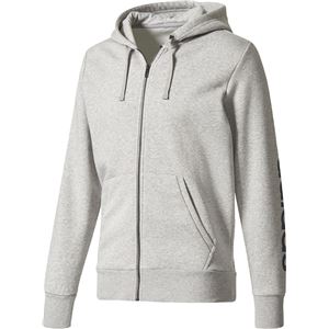 adidas(アディダス) M ESSENTIALS リニアロゴスウェット フルジップパーカー (裏起毛) DKQ27 ミディアムグレイヘザー×カレッジネイビー J/M