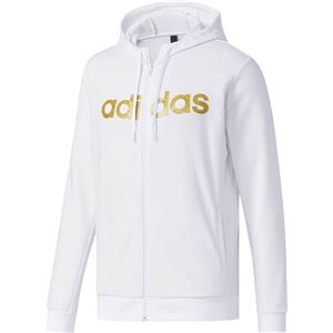 adidas(アディダス) M ESSENTIALS ビッグリニアロゴ スウェットフルジップパーカー (裏毛) DUV62 ホワイト J/L