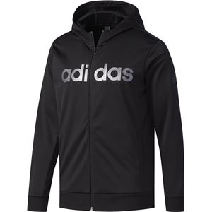 adidas(アディダス) M ESSENTIALS ビッグリニアロゴ ウォームアップフルジップパーカー DUV64 ブラック×ナイトメット J/L